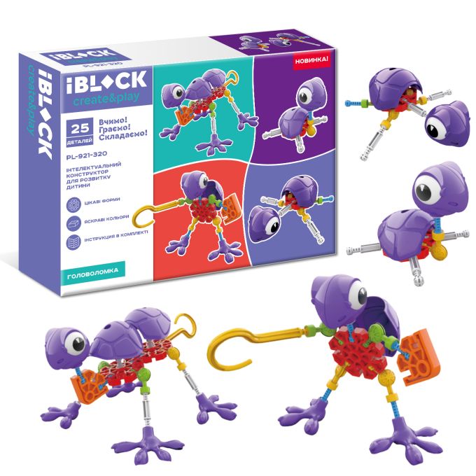 Конструктор IBLOCK арт. PL-921-320 (60шт) 25дет., інструкція у комплекті, короб.20*6,5*15см