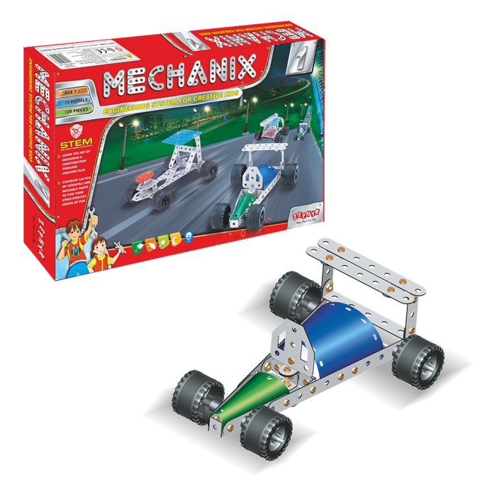 Металевий конструктор, розвиваючий "MECHANIX" №1 (127 елм./10 моделей)