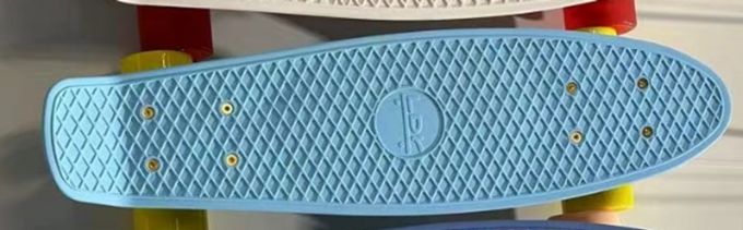 Пенні Борд  арт. RS1802 (8шт)  Блакитний 56*15 см м'яке гумове покриття,колеса PU світло