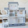 Ляльковий будиночок NestWood Люкс тераса з балконом Еко будинок для ляльок Барбі, меблі 7 од (kdb005_1eco)
