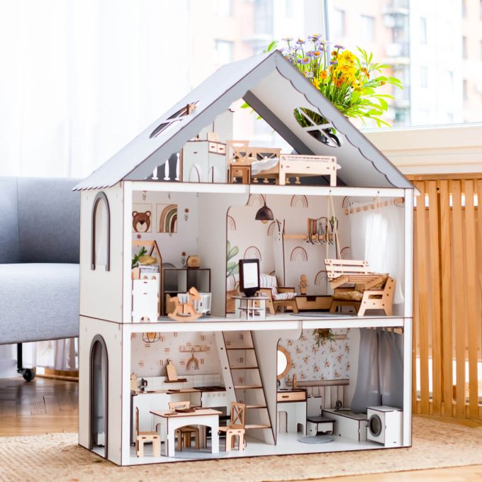 Ляльковий будиночок для Барбі NestWood "Фантазія Еко" (kdb004eco)