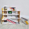 Дитячий гараж-парковка NestWood з ліфтом Mini жовтий (kdp003j)