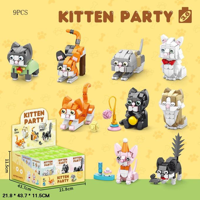 Конструктор  арт. S0004 (216шт/2)  Kitten Party, 9шт у дисплей боксі 21,8*43,7*11,5см
