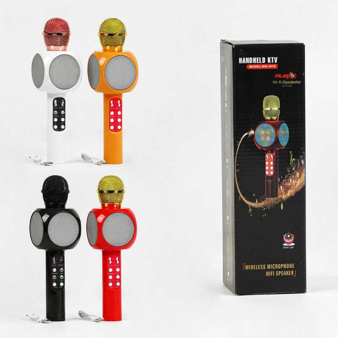 Мікрофон С 60086 (50) 4 види, караоке, bluetooth, USB, колонка, в коробці