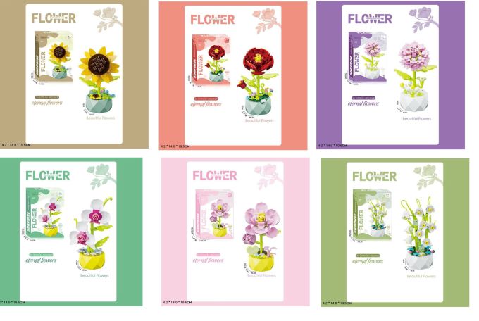 Конструктор  арт. 6630-N1-N8 (120шт)  Flovers,6 видів короб. 14,2*14*19,5см