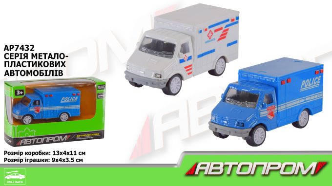 Машина  мет. АВТОПРОМ арт. AP7432 (96шт/2)  короб. 13*4*11см