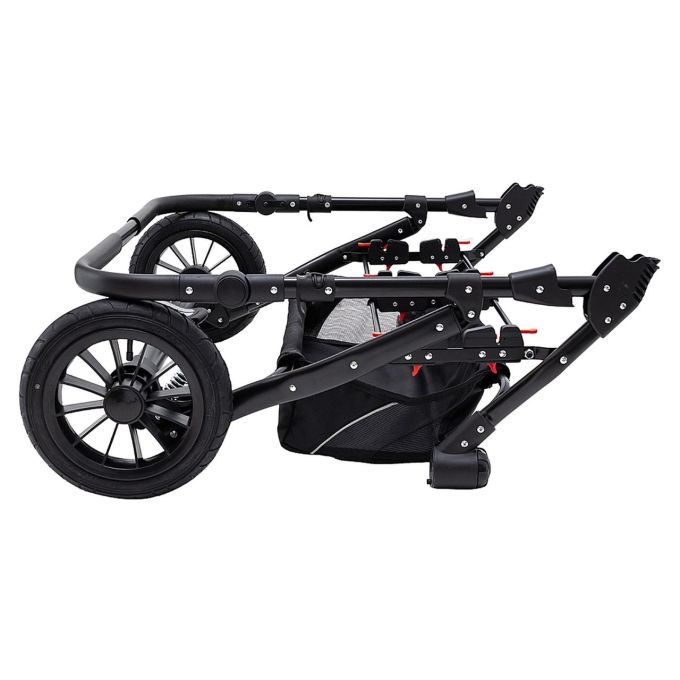 Коляска 2 в 1 для двійні Bair Sorento DUO BS-05 сірий / чорний