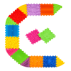 Масажний килимок Ортек Динозаври Пазли 10 ел. + 6 Трикутників 28x28 см