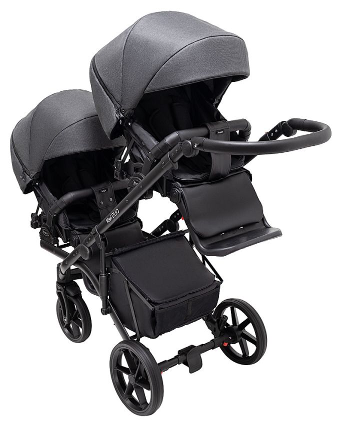 Коляска 2 в 1 для двійні Bair Kiwi DUO Soft BKD-219-1 графіт
