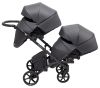 Коляска 2 в 1 для двійні Bair Kiwi DUO Soft BKD-219-1 графіт