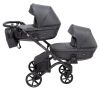 Коляска 2 в 1 для двійні Bair Kiwi DUO Soft BKD-219-1 графіт