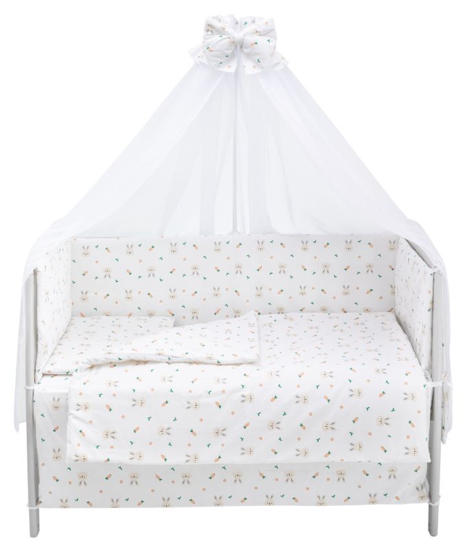 Дитяча постіль Babyroom Gold RG-08 білий (кролики з морквою)