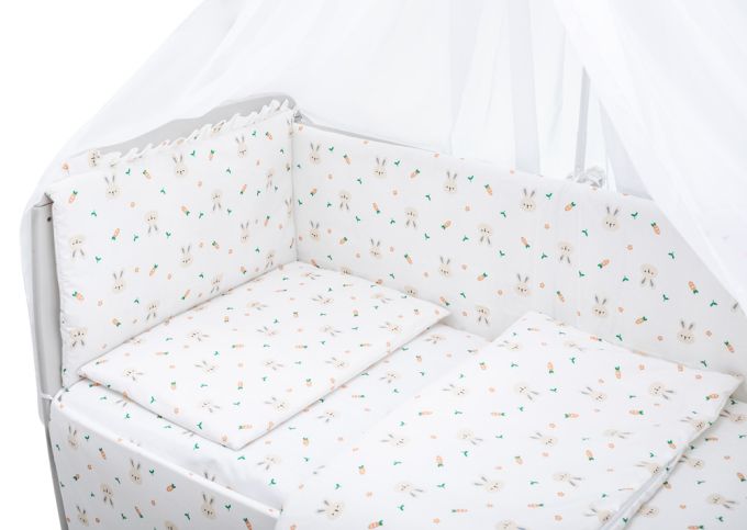 Дитяча постіль Babyroom Gold RG-08 білий (кролики з морквою)