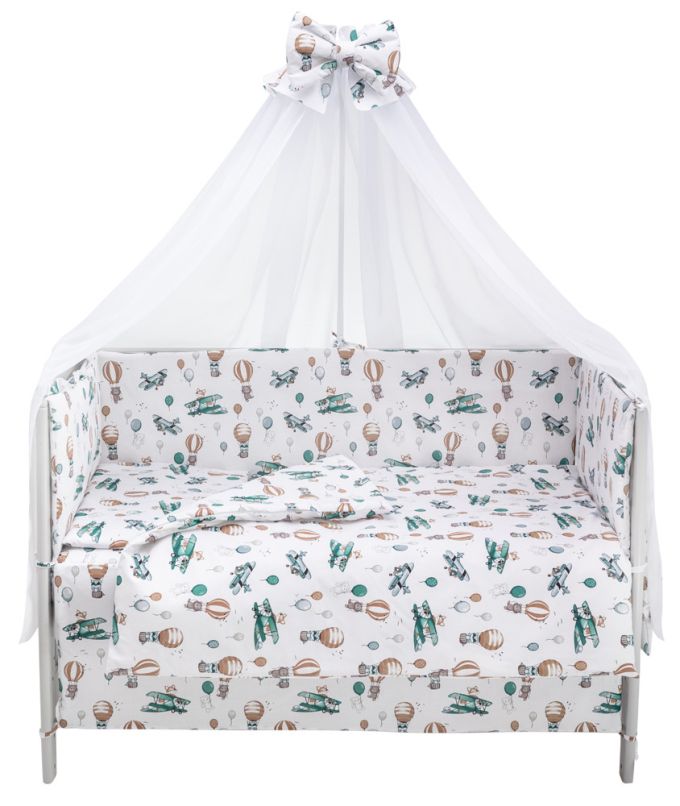 Дитяча постіль Babyroom Gold RG-08 білий (літаки, повітряні кулі)