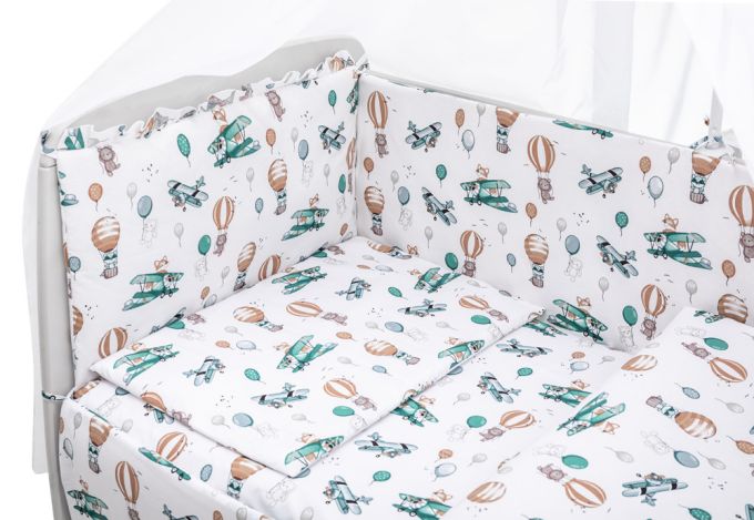 Дитяча постіль Babyroom Gold RG-08 білий (літаки, повітряні кулі)