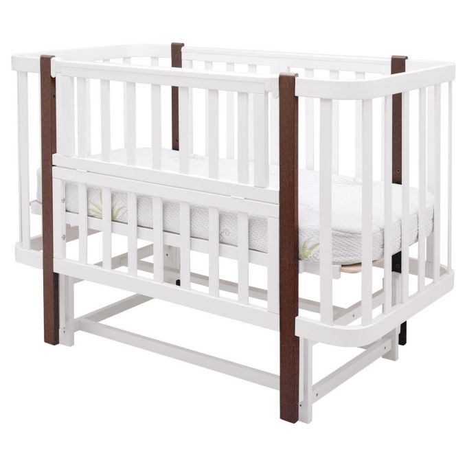 Ліжко Babyroom Місяць LU-2 маятник білий / венге