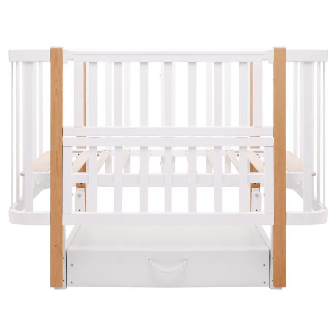 Ліжко Babyroom Місяць LU-3 маятник, шухляда білий / натуральний