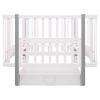 Ліжко Babyroom Місяць LU-3 маятник, шухляда білий / сірий