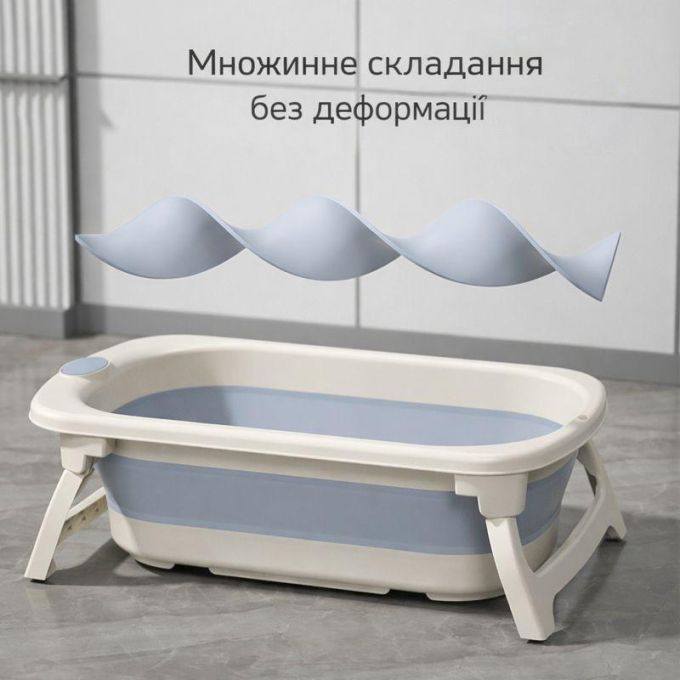 Ванночка складна для дітей Terrio з подушкою та термометром Персикова