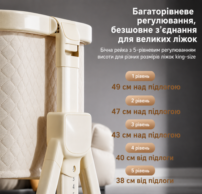 Мультифункціональне ліжечко для новонароджених Terrio "Ivory" Кремове