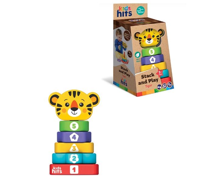 Дерев'яна іграшка Kids hits арт. KH20/014 (16шт) пірамідка тигр короб. 11,5*23,1*11,5 см