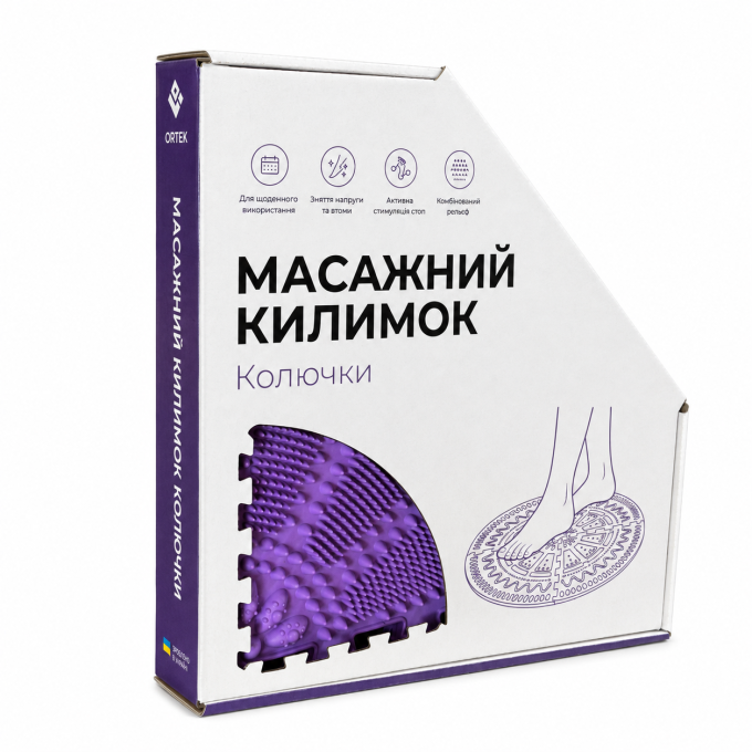 Килимок масажний Ortek "Колючки", 1 сектор Бірюзовий 35x25 см