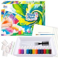 гр Ебру арт 87752 (12/2) "4FUN Game Club", 12 пігментів, порошок каррагінану, 10 аркушів акварельног