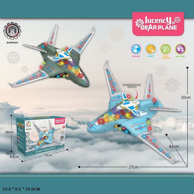 Літак арт. 8815 (72шт/2)батар., 2кольори, світло,звук, короб. 24*8,5*16см