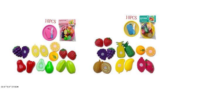 Іграшковий набір продуктів арт. 998-14A/14B, фрукти 10 шт., у пакеті 22*5*27.5 см.