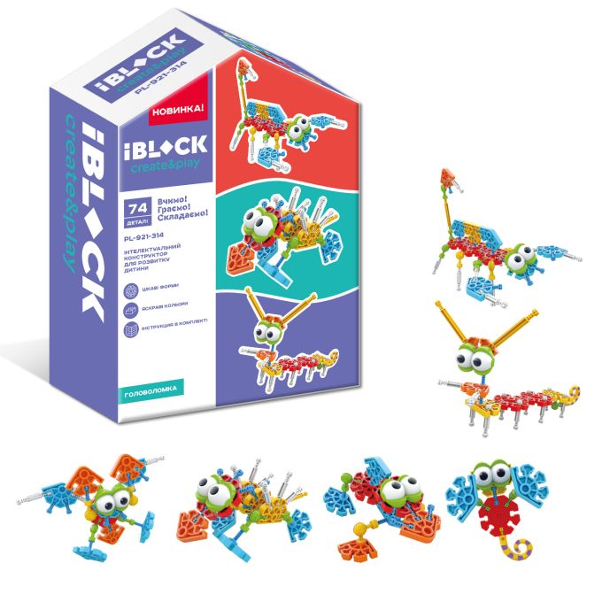 Іграшка конструктор IBLOCK PL-921-314, 74 дет., у коробці 18,5*24,5*8 см.