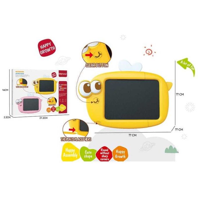 Дошка для малювання 99-25 Y (96) розмір: 21.5х15.5 см, LCD екран, кольоровий малюнок, стилус, кнопка