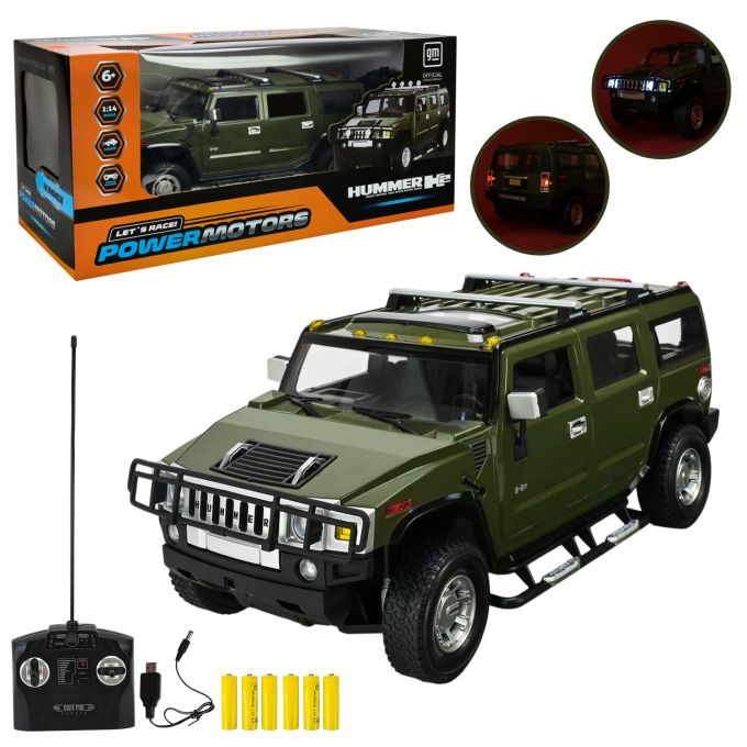 Машина р/к арт. PM1401 (12шт),"POWERMOTORS",1:14 HUMMER H2,світло, акум.бат у кор.49*23*23см.