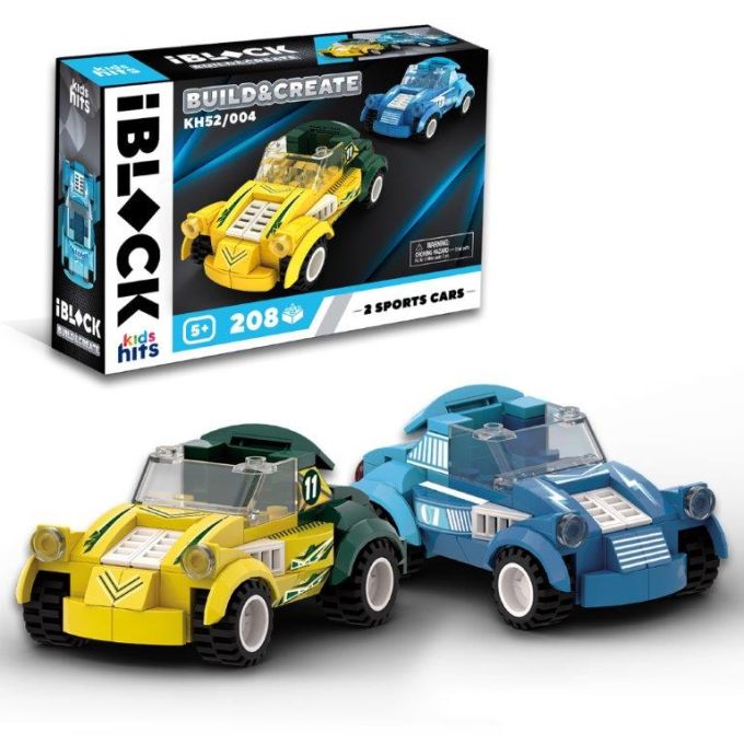 Конструктор Kids hits IBLOCK JUNIOR арт. KH52/004 (36шт/2) МЕГАКАРИ,  208дет., короб. 24*6*16см