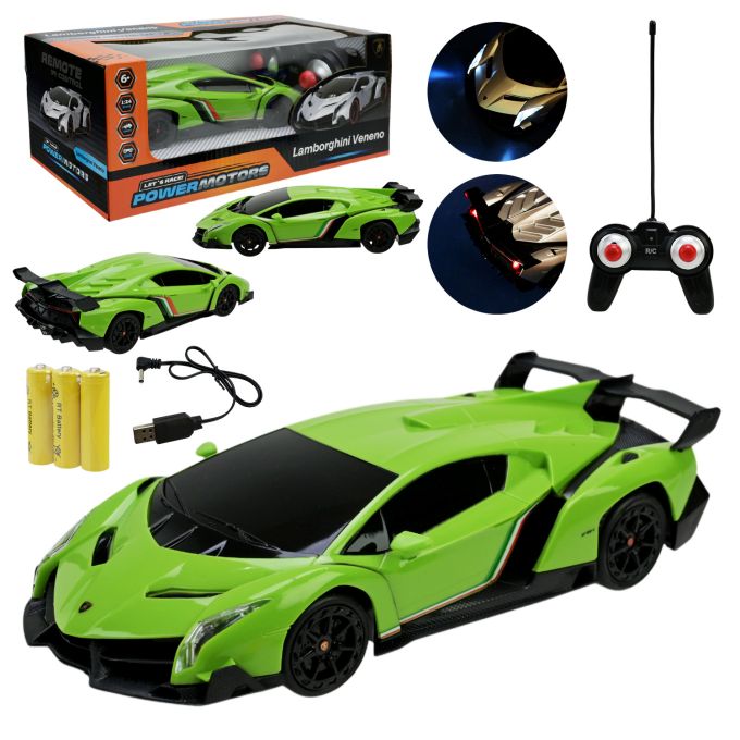 Іграшка машина р/к арт. PM2410 GREEN,"POWERMOTORS",1:24,зелений колiр, акум., світло у кор.26,5*14*1