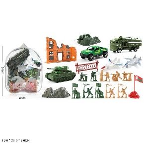 Військовий набір арт. 0066-S4 (96шт/2)танк, літак, машина, фура, військовий, аксесуари, рюкзак 19*22