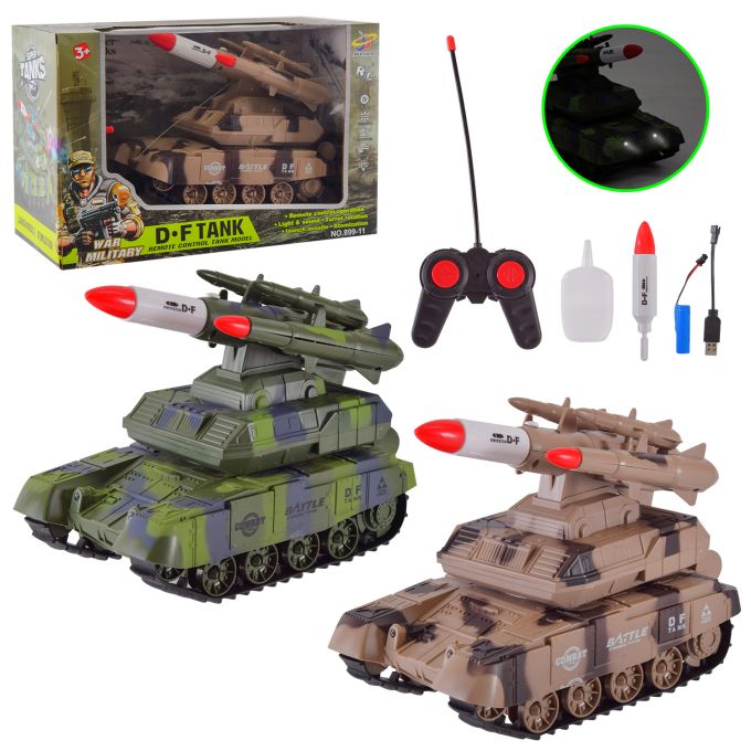 Танк арт. 899-11 (12шт) р/к 2 кольори, світло, звук, короб. 22*16*23см