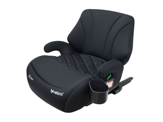 Бустер VELANO Gravo i-Size 125–150 см, ISOFIX + підстаканник, black