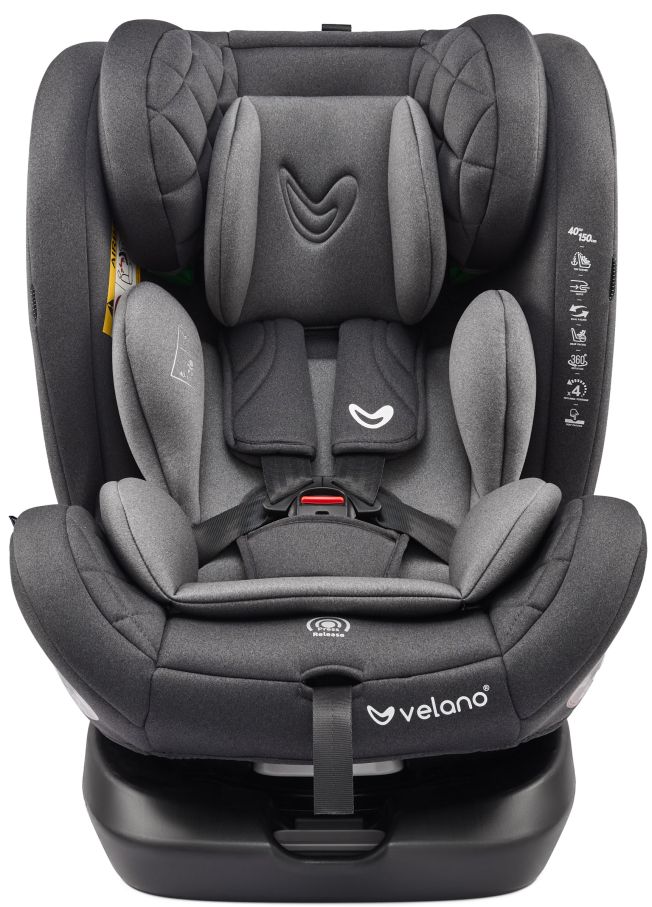 Автокрісло VELANO Aura 360° i-Size 40–150 см, ISOFIX, grey